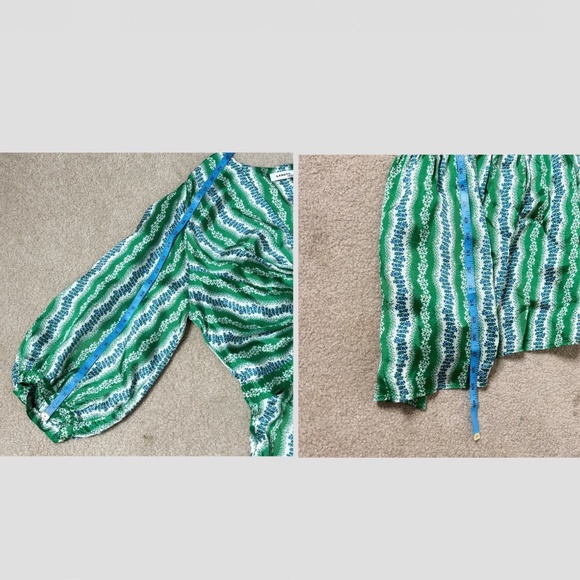 Sandro Agnetta Maxi Dress Cut Out Details 3/4 Sleeve Green Viscose Bias Cut - Picture 14 of 16